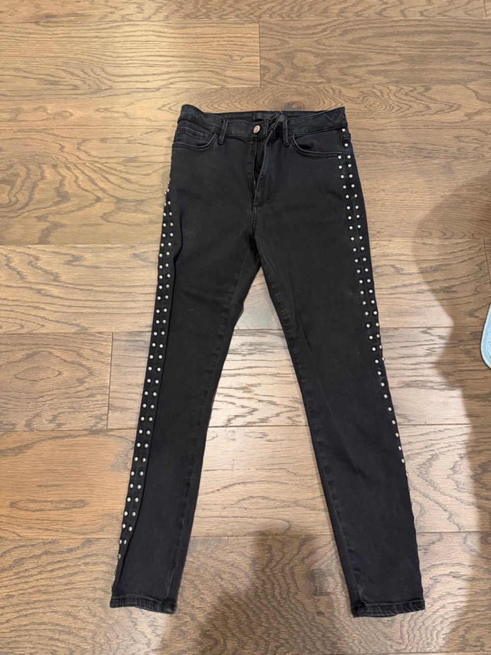 Joes Flawless “The Charlie” high rise skinny ankle studded jeans